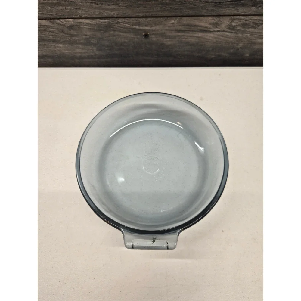 Vintage‎ Pyrex Flameware Blue Tinted Glass Skillet Saucepan Tab Handle 817-B USA